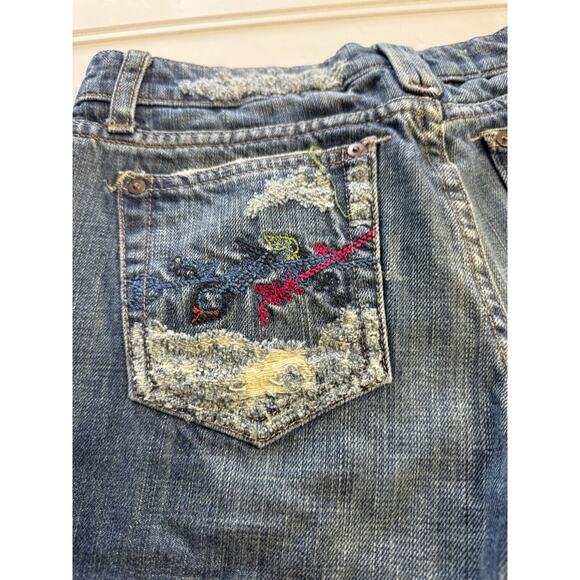 Joe's Jeans Vintage 1971 Sz 27 Bootcut Embroidered Pockets Distressed - Picture 7 of 9